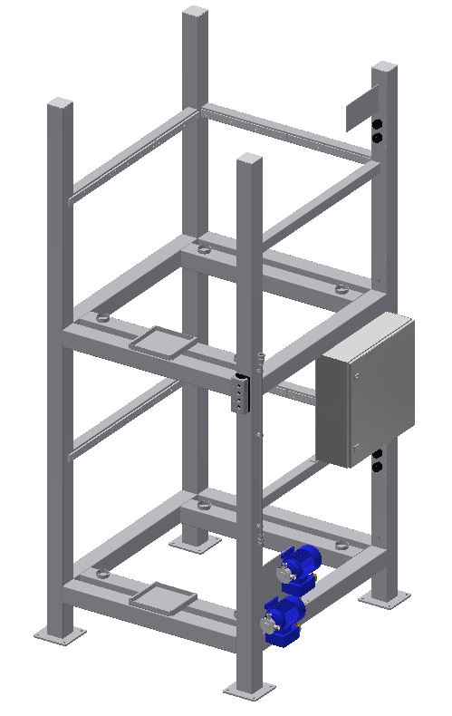 WHF-Gestell mit zwei IBC-Auflageebenen