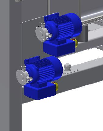 WHF-Produktpumpen auf ihrem Träger